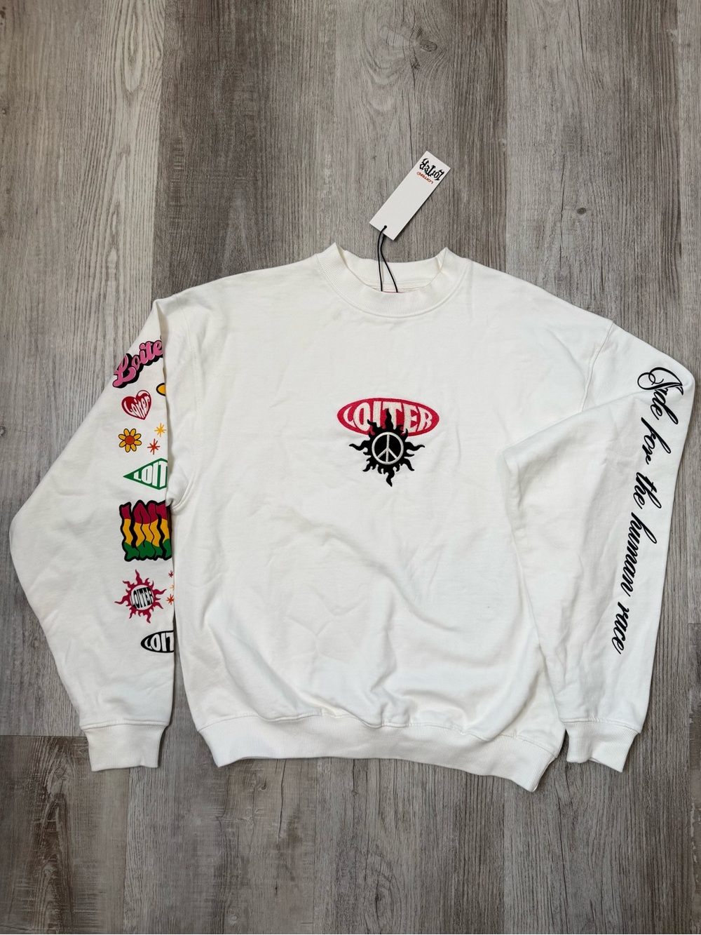 Loiter Day Dream Crewneck Cream Sweatshirt Unisex Oversized S Culture Kings NWT